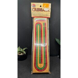 Vintage Pavilion Cribbage Board Game With Continuous Track & Peg Storage
